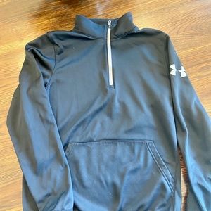 Under Armour Quarter zip black pullover - youth boys, size XL